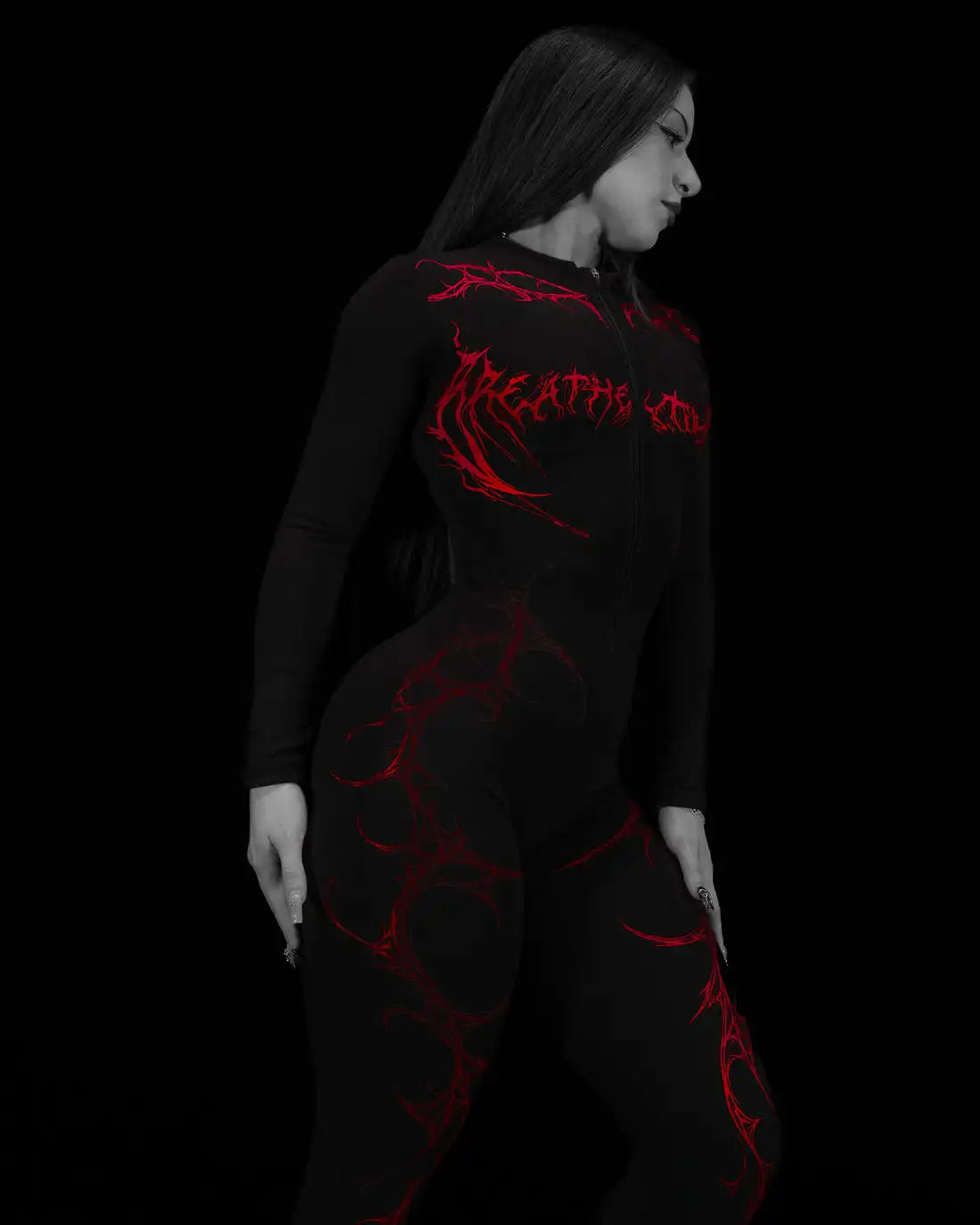 GOTICO ENTERIZO LEVANTA GLUTEOS - fitted butt-lifting yoga jumpsuit.