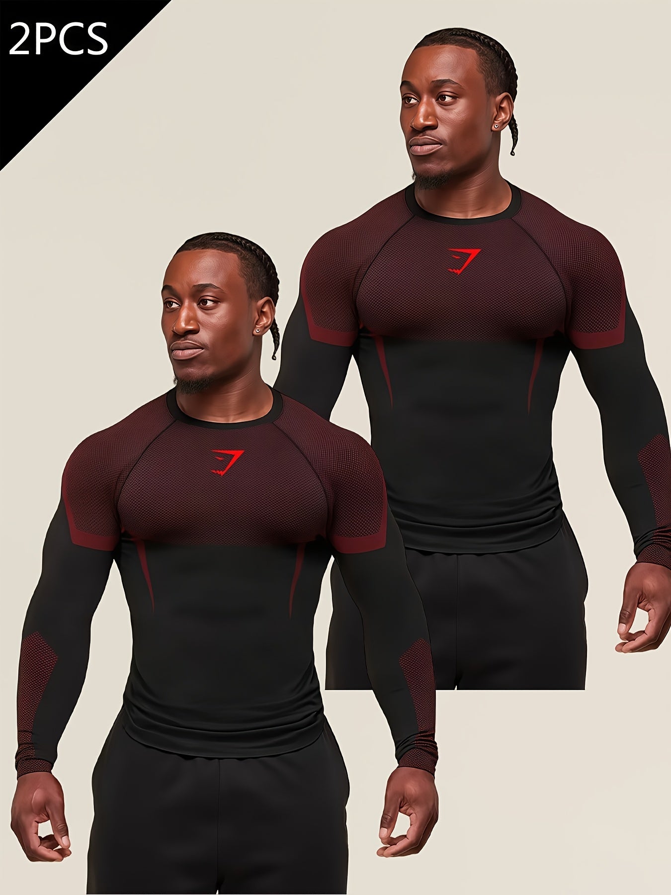 Camiseta de Compresion Superheroe Roja 2 Pares